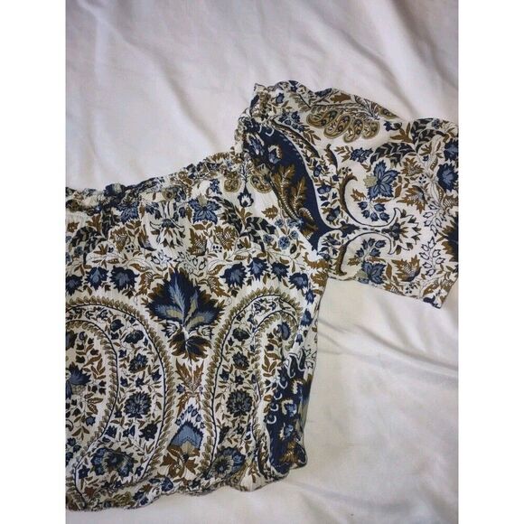 5/$25 Sz L Crop Top Peasant Floral Boho Hippie Fairy - Picture 5 of 7